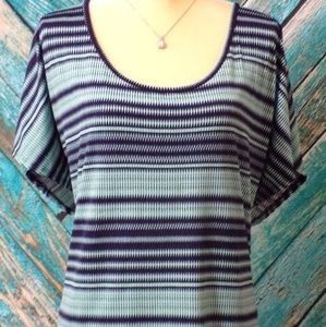 Lavish Plus Kimono Sleeve Ruched Blouse NWOT